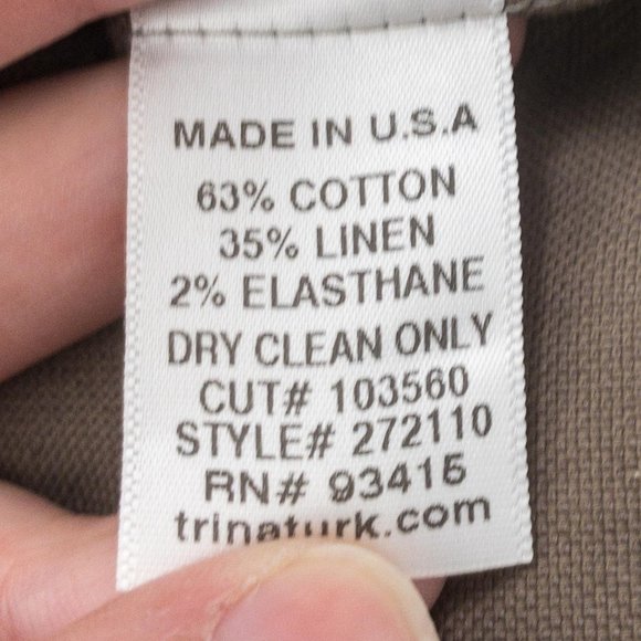 Trina Turk 2 Cotton Linen Bermuda Shorts Brown - Picture 7 of 8